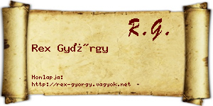 Rex György névjegykártya